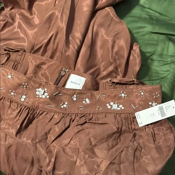 ✨ Anthropologie Beaded Wide-Leg Jumpsuit Sz L - Picture 6 of 6